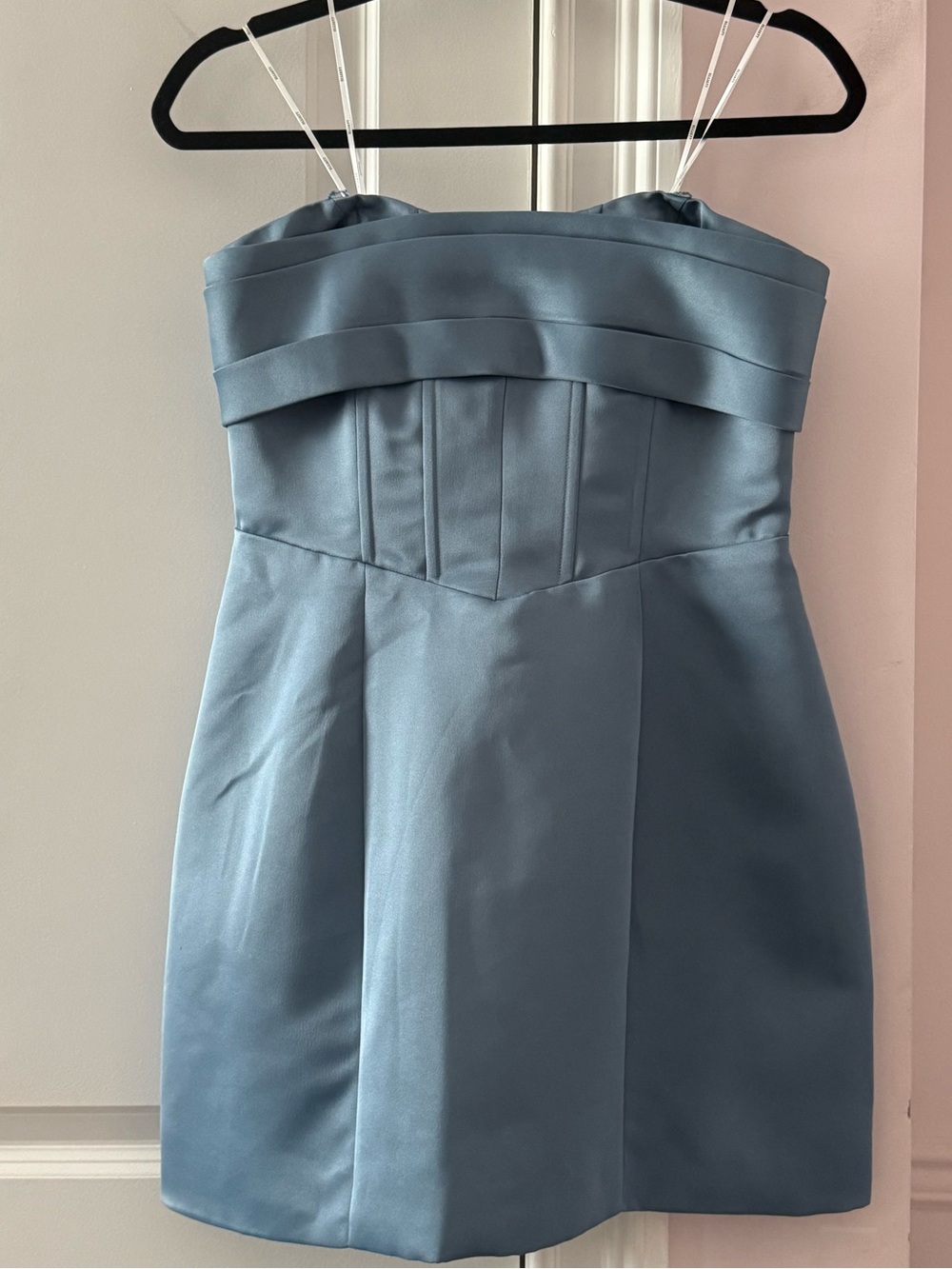 Elliatt Blue Satin Corset Mini Dress Size Small